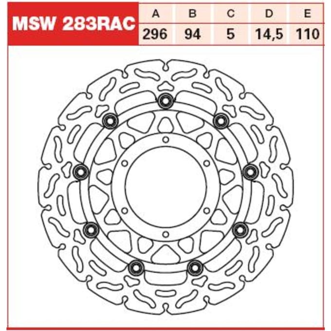 Remschijf TRW MSW283RAC, 1 Stuk