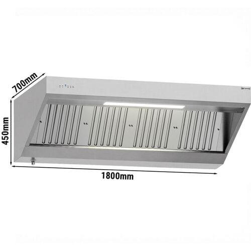 GGM Gastro Wandhaube mit Motor - 1800mm - mit Regler, Filter & Lampe