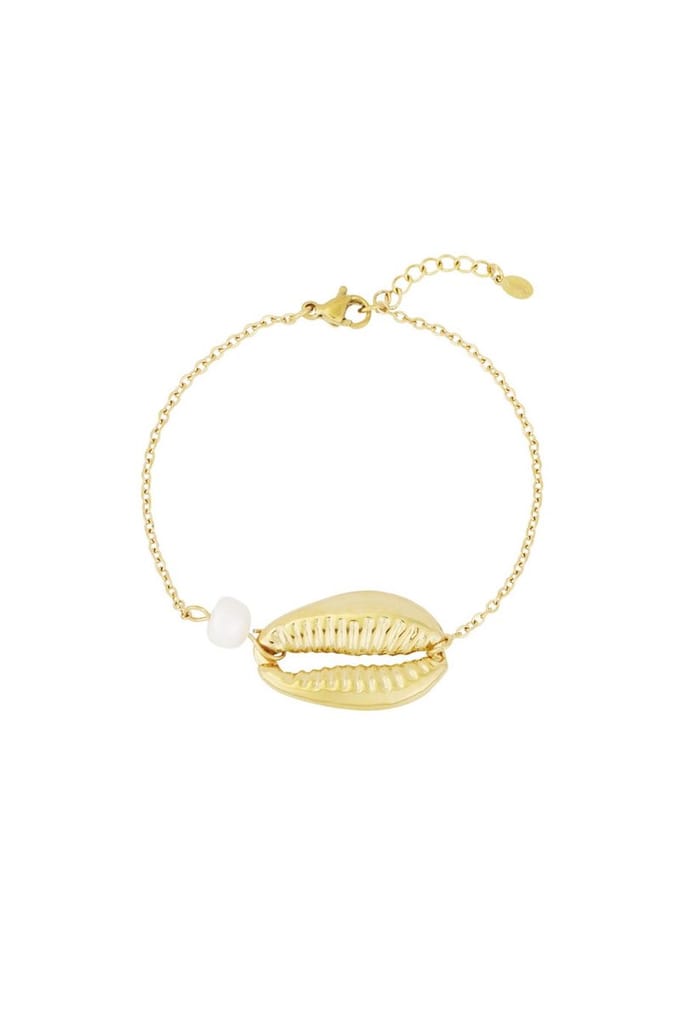 Bijoutheek Armband (Sieraad) Schelp En Parel Goud