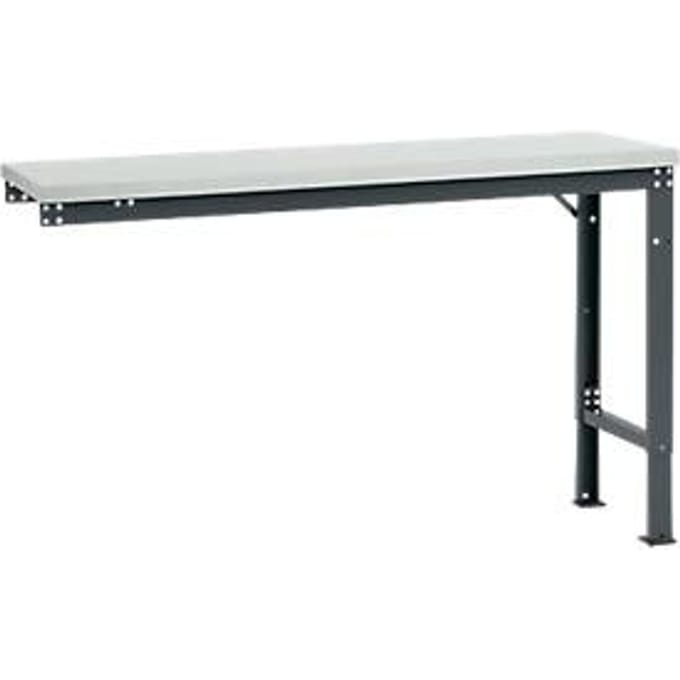Manuflex aanbouwtafel UNIVERSAL Speciaal, 1500 x 800 mm, melamine lichtgrijs, antraciet