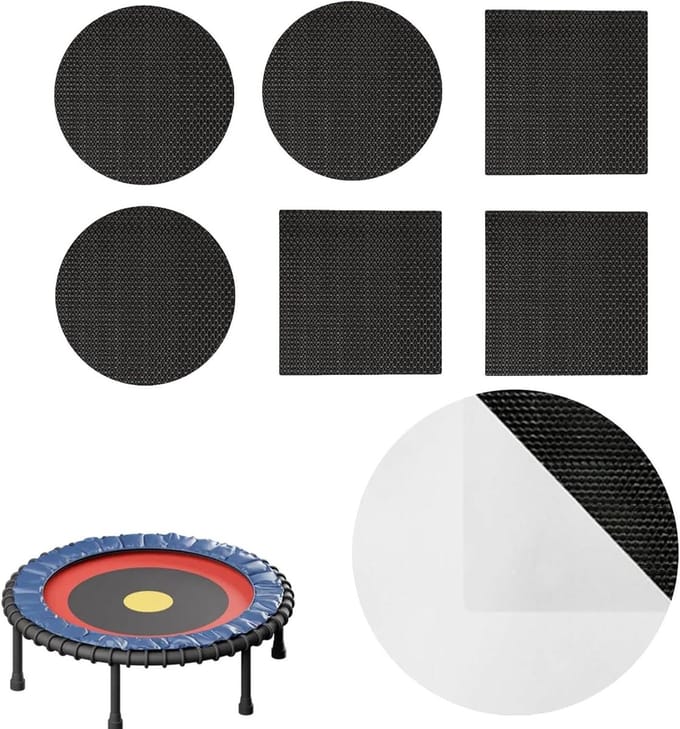 Trampoline Reparatie - Mat Patch - Buiten Spelen - Hitte UV Bestendig - 20 cm - Zwart