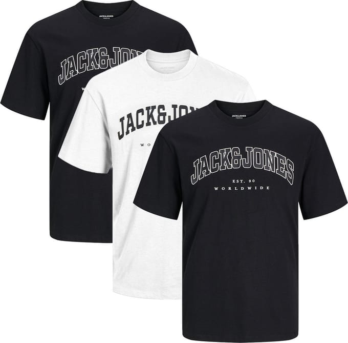 Jack & Jones Heren t-shirt 3 pack Caleb Varsity