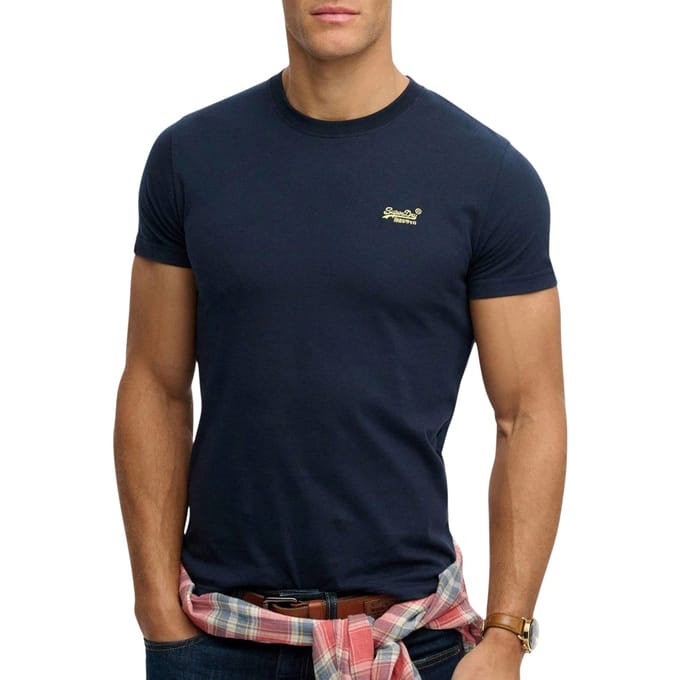 Superdry Essentieel EMB-T-Shirt Met Logo, Blauw