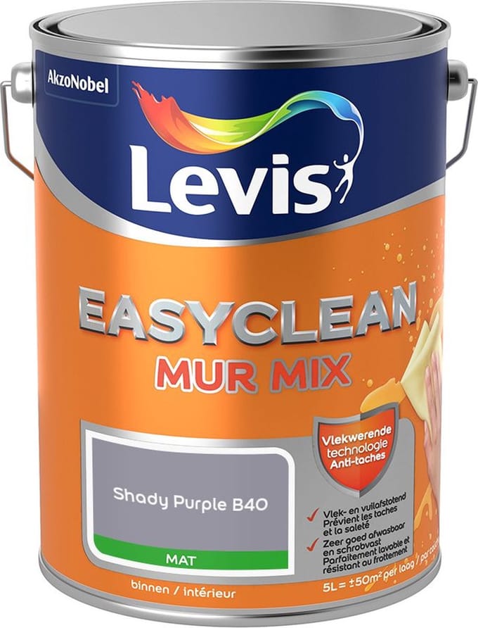 Levis - Easyclean Mur Mat Mix - Shady Purple B40 - Mengverf - 5 L