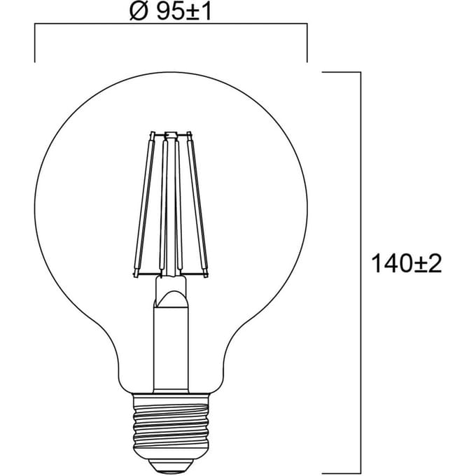 Sylvania E27 filament LED G95 4W 2.700K 840 lm