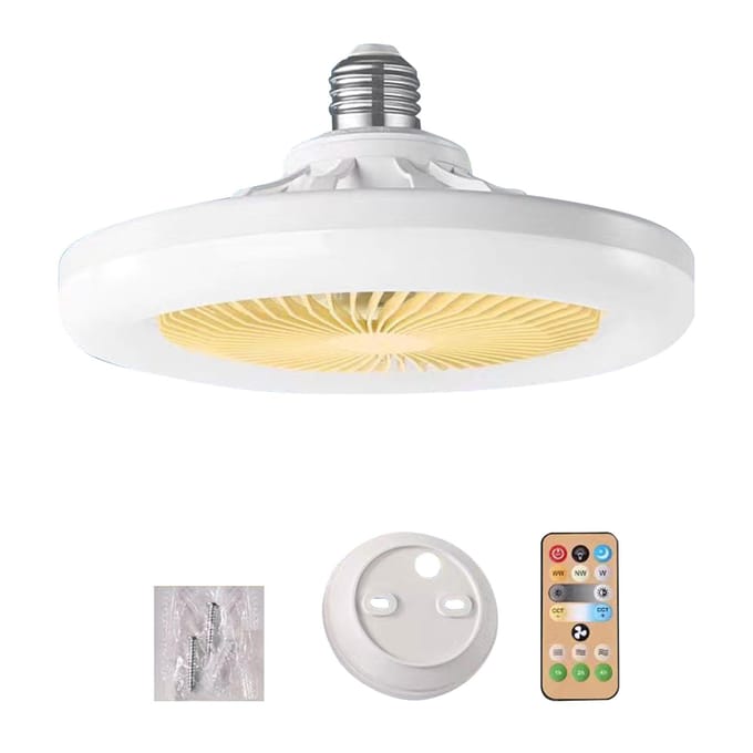 Ventilatorlamp Eetkamer Woonkamer Slaapkamer Stille Plafondmodel Plafondventilator Licht Drie Windsnelheden Thuis without remote control (white cover