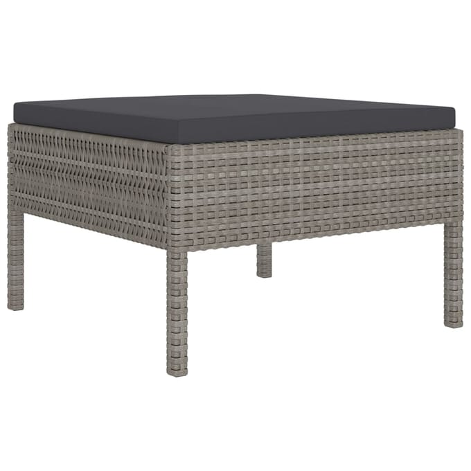 vidaXL - 7-delige - Loungeset - met - kussens - poly - rattan - grijs