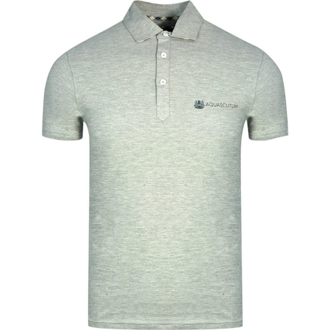 Aquascutum Aldis Crest Block Logo grijs poloshirt