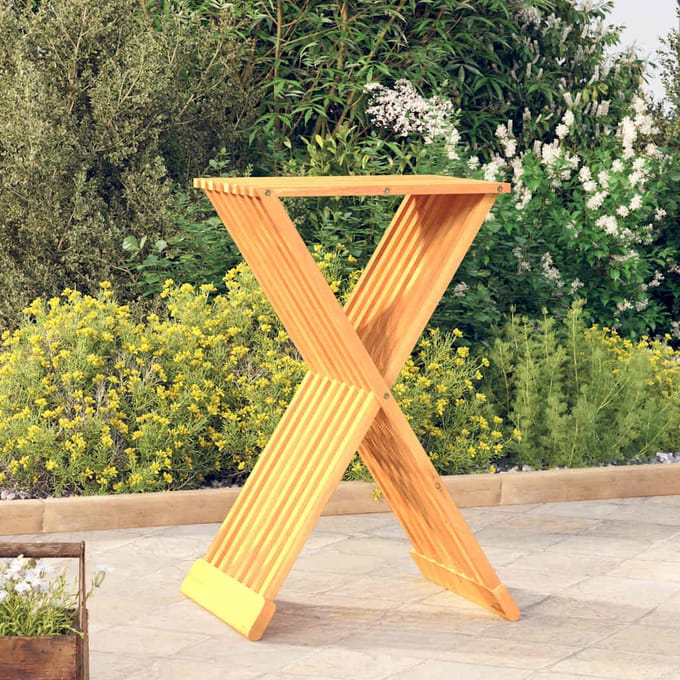 vidaXL - Kruk - inklapbaar - 40x32,5x70 - cm - massief - teakhout