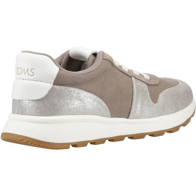 TOMS TRVL Lite Retro Leren Damestrainers Zilver