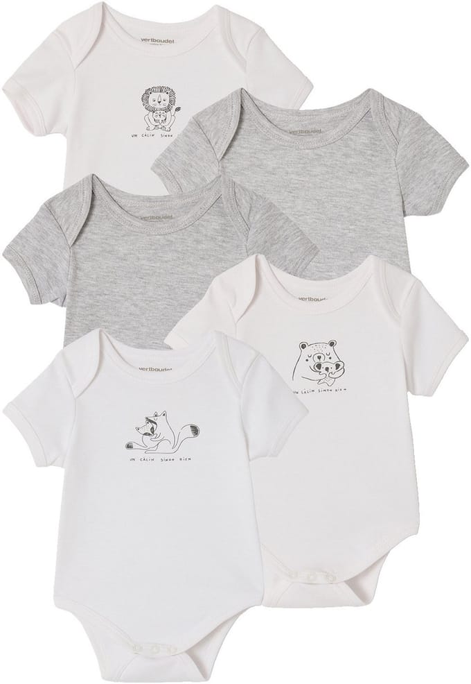 Vertbaudet Set van 5 body's baby korte mouwen