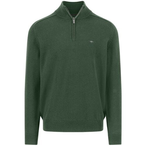 Fynch-Hatton Trui Troyer-Zip Supersoft Cotton Dark Leaf / male