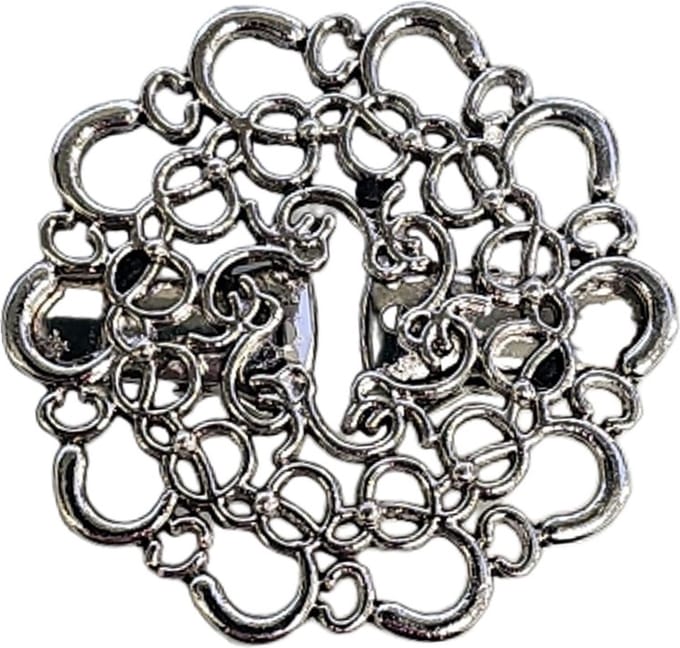 Fako Bijoux® - Vestsluiting Broche Rond - Vestclip - Bloem Open - 43mm - Zilverkleurig