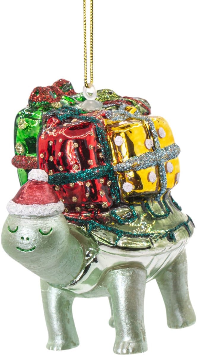 Schildpad met cadeautjes kerstbal - Sass & Belle