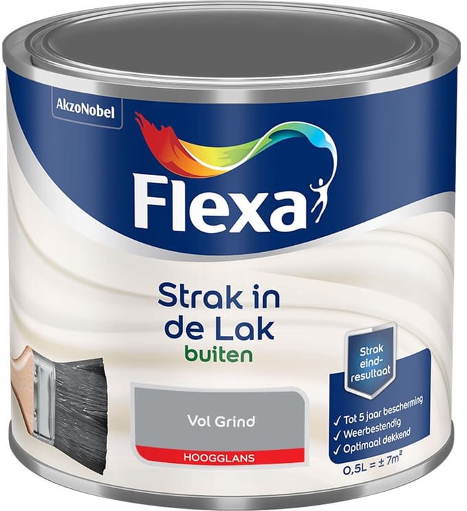 Flexa - Strak In De Lak Buitenlak Hoogglans - Vol Grind - Mengverf - 500 Ml