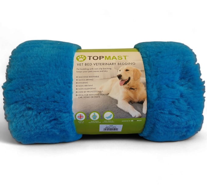 Topmast VetBed Patchwork Turquois plain - 100 x 75 cm - Antislip & Hypoallergeen