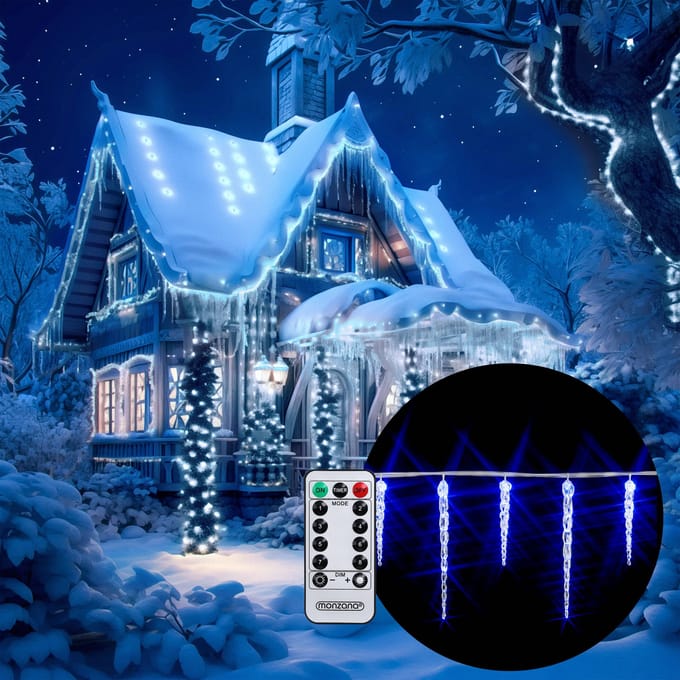 Monzana Lichtsnoer 40 LED - met Afstandsbediening IP44 - Blauw