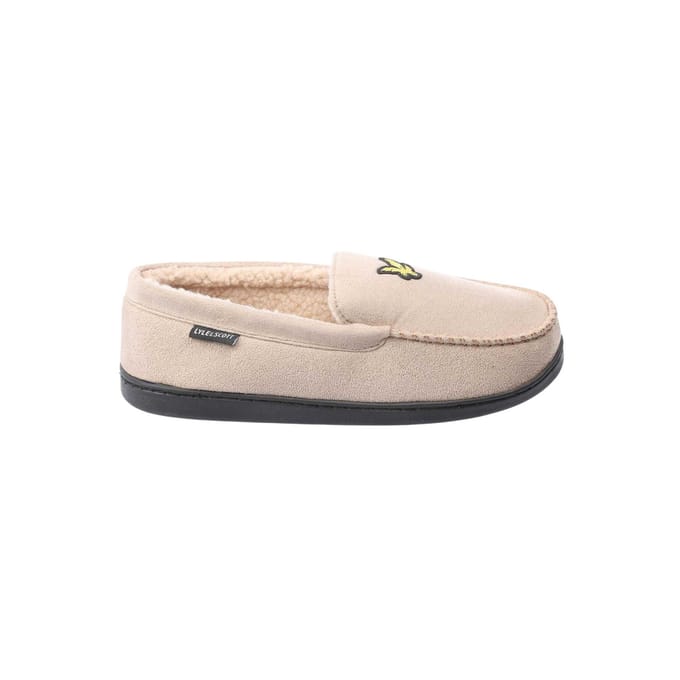 Lyle & Scott Heren-mocassinslippers van imitatiesuède van Aspen (Grijs)