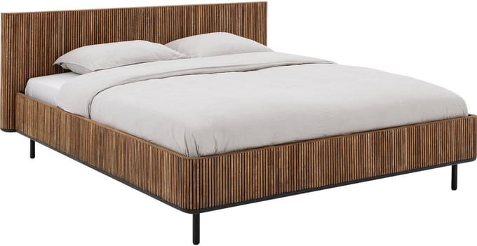 Goossens Bedframe Adel, 180 x 200 cm Hout Teak blank was