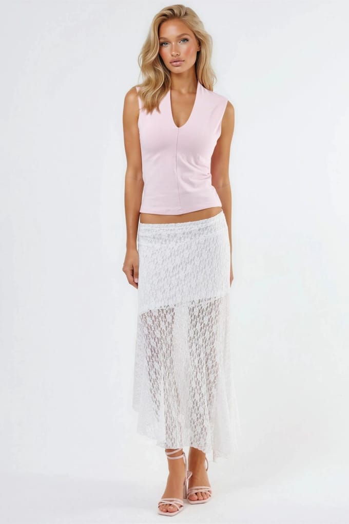V-hals Mouwloze Drapé Blouse