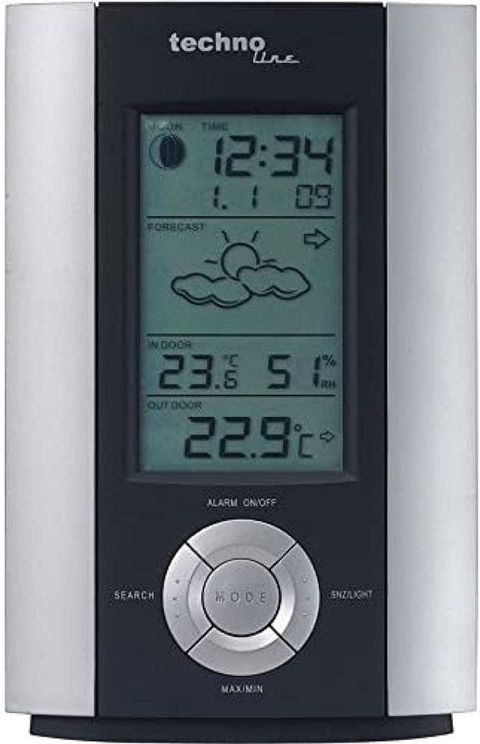 Digitaal Weerstation met Binnen- en Buitentemperatuur en Maanfase