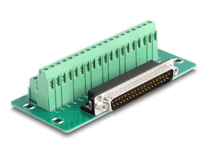 Delock D-Sub 37 pin male to Terminal Block for DIN rail