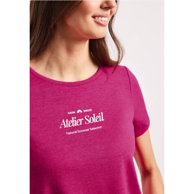 Shirt met ronde hals en tekst