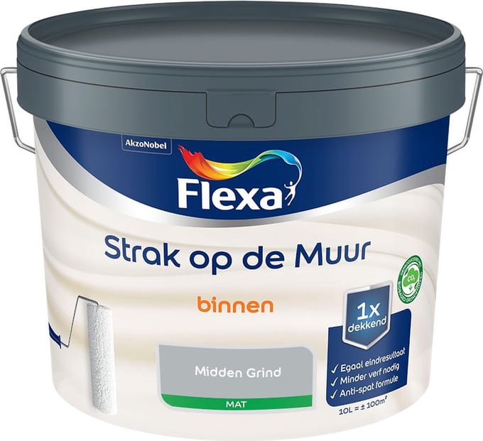 Flexa - Strak Op De Muur Binnen Mat - Midden Grind - Mengverf - 10 L
