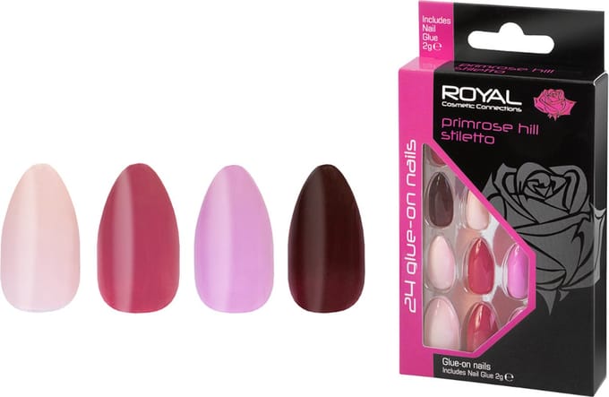 Royal 24 Stiletto Glue-On Nails - Primrose Hill