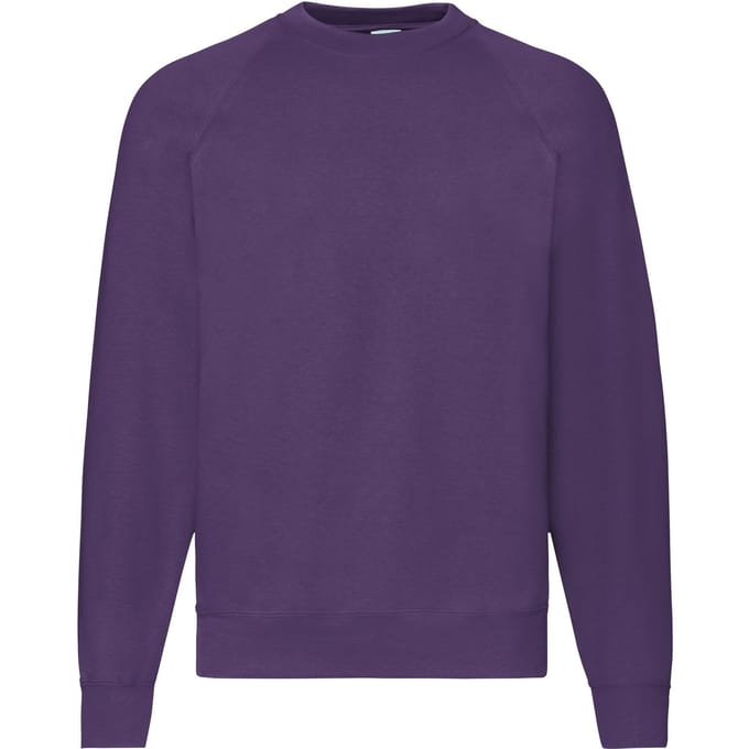 Fruit Of The Loom Unisex Raglan Mouwen Belcoro® Sweatshirt (Paars)