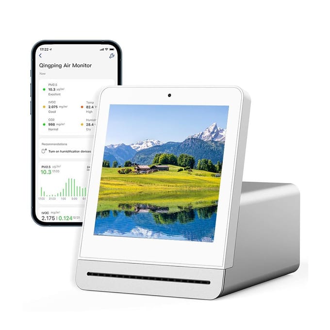 Luchtkwaliteitsmonitor is belangrijk Smart Home Gadgets Temperatuur- en vochtigheidsmonitor Co2-detector PM2.5 0 wit