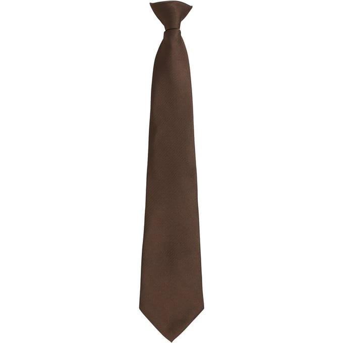Premier Unisex volwassen kleuren modieuze effen Clip-On stropdas (Bruin)