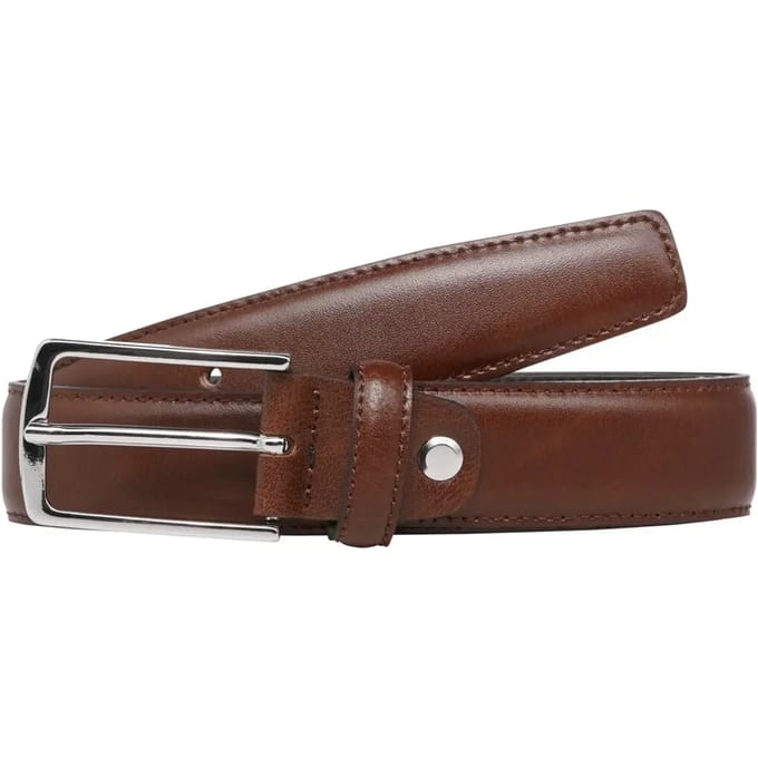 Jack & Jones Heren pantalon riem leer jacchristopher cognac