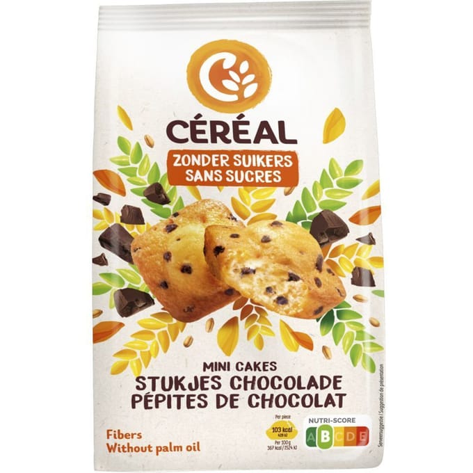 Céréal Mini Cakes Stukjes Chocolade - 1 x 196 gr