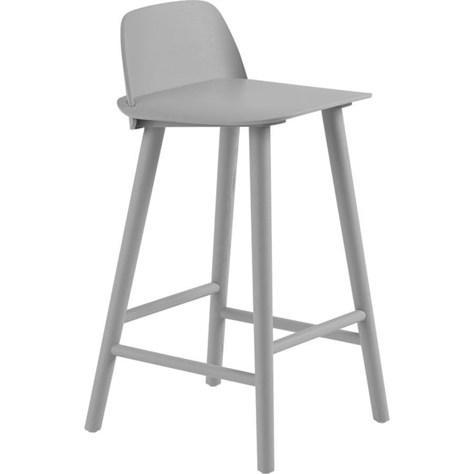 Muuto Nerd barkruk - grijs - laag