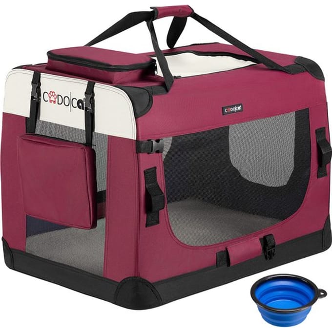 Cadoca Honden & Katten Reisbench L - 70x53x50cm - Donker Rood