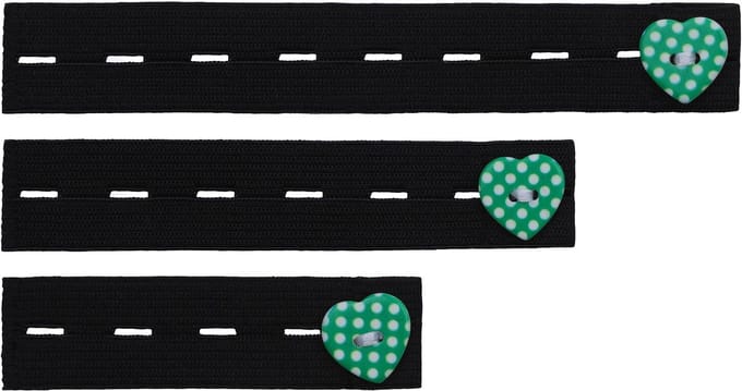 Be Mammy - Damesbroekverlenging Rubber – 3-Pack – Zwart/Groen - BE-BE20-126-BB-N