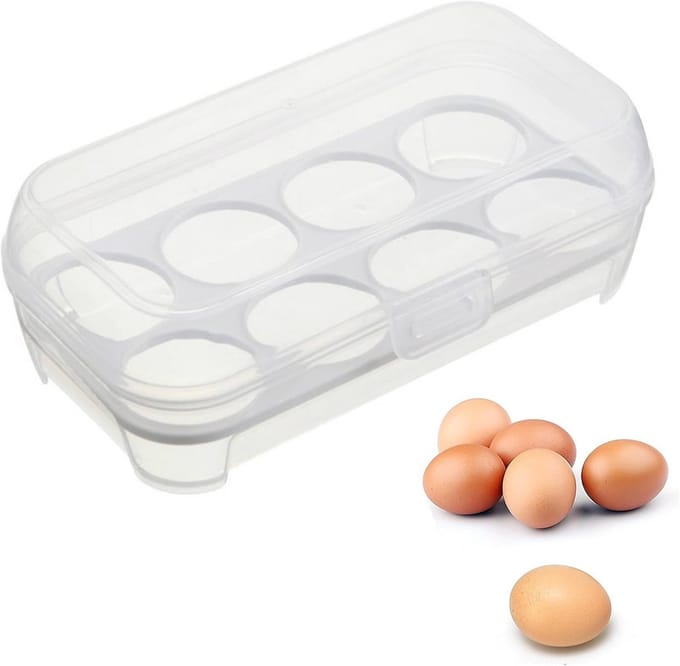 Eierbox - Eiermand Houder - Eieren Opbergen - 8 Vakken - 20 x 11 cm - Doorzichtig