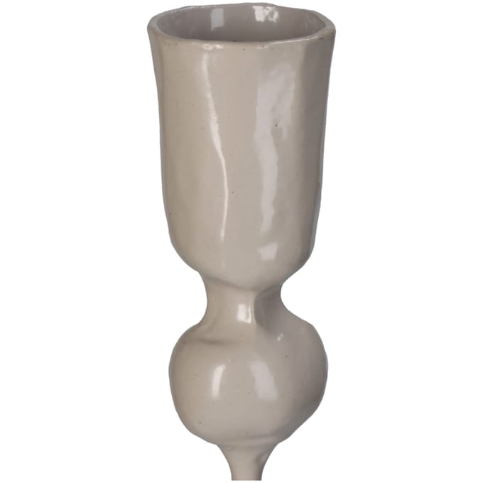 Kandelaar iron beige decoratief metaal 40 cm beige kandelaar.