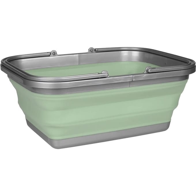 Abbey Camp Afwasteil Opvouwbaar - 16 Liter - Groen/Grijs