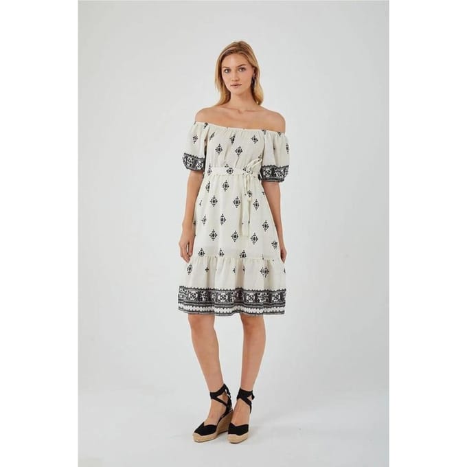 Bloemige Off Shoulder Midi jurk