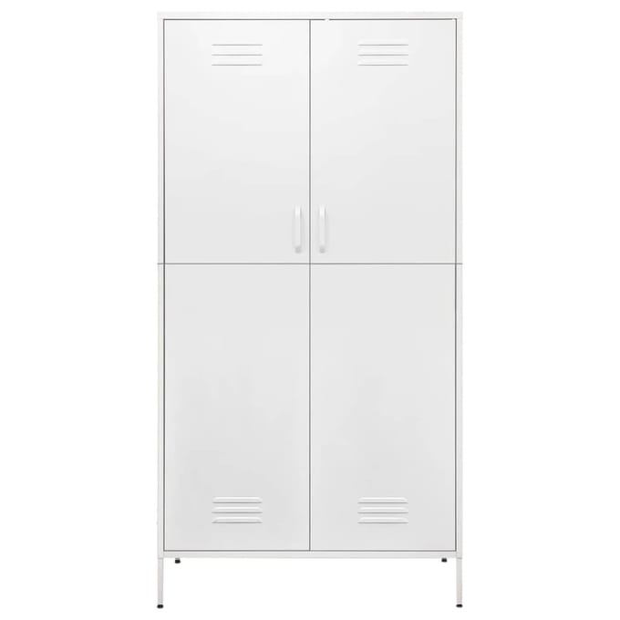 vidaXL - Kledingkast - 90x50x180 - cm - staal - wit