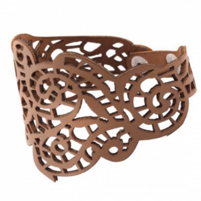 Bruine armband- leatherlook - Charme Bijoux
