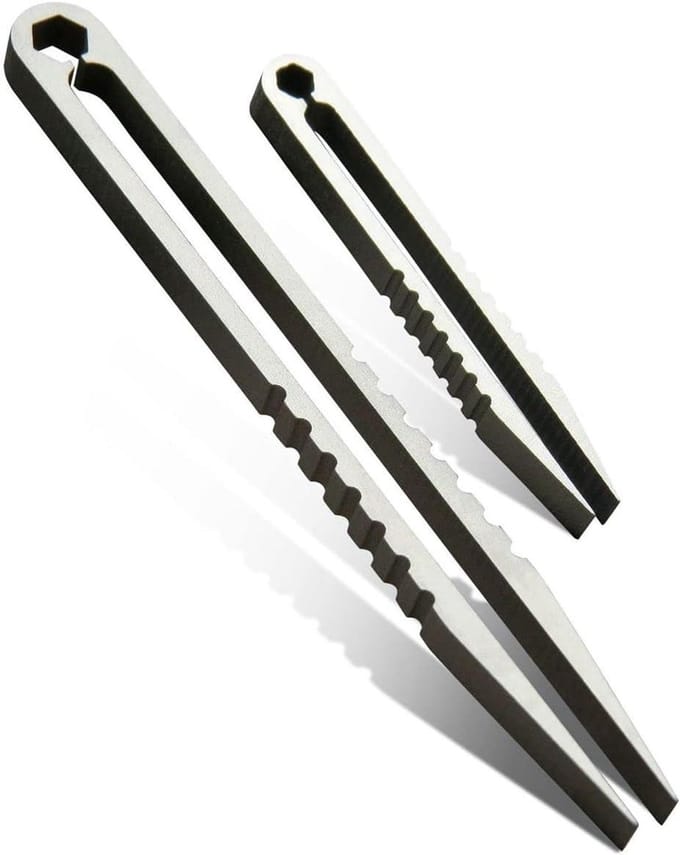 Mini Pincet Set - Reis Pincet - Dagelijks Gebruik - Titanium Legering - 2 Stuks - Zilver