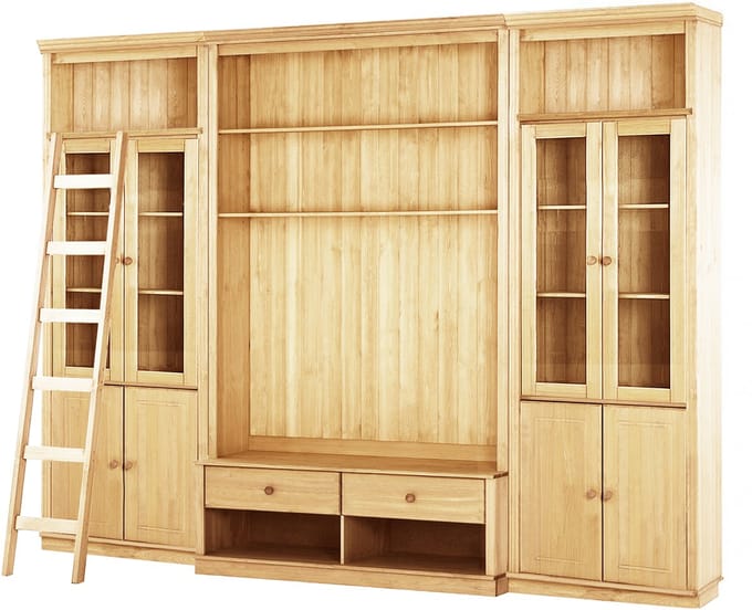 Anita-Wandmeubel - Boekenkast & Lowboard - Grenen