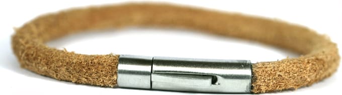 IbizaMen - naturel leer vintage - breedte 6mm - rvs edelstaal sluiting - 19cm