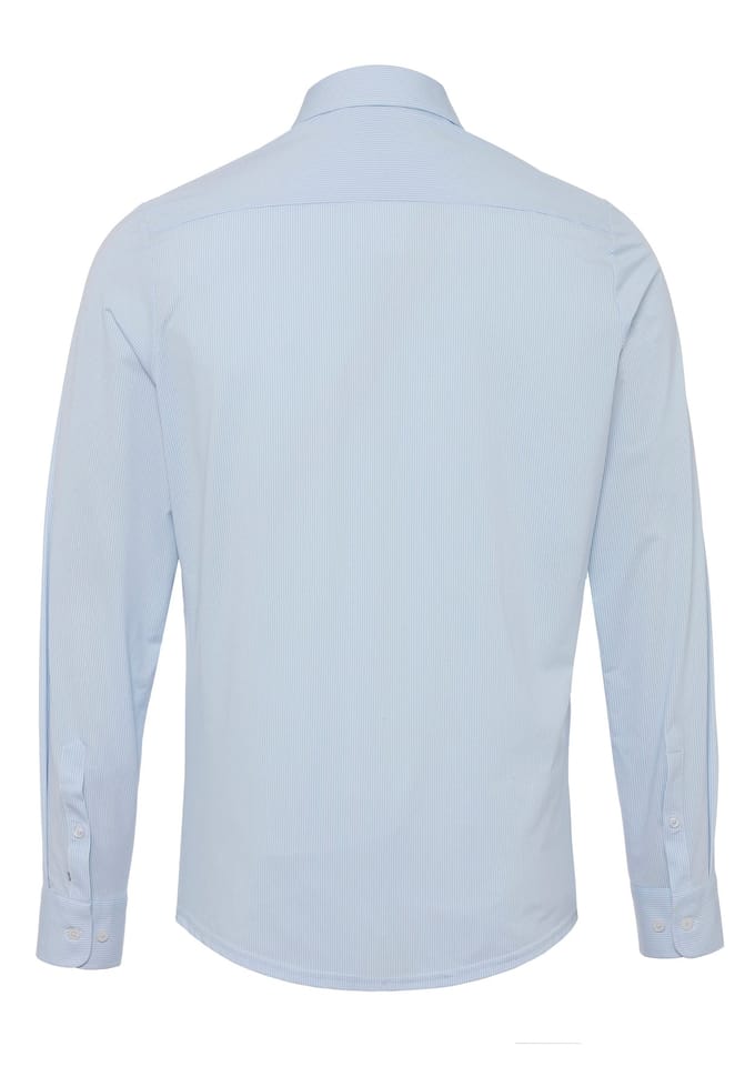 Pure The Functional Shirt Patroon Lichtblauw - Maat 38 - Heren - Overhemden Formeel