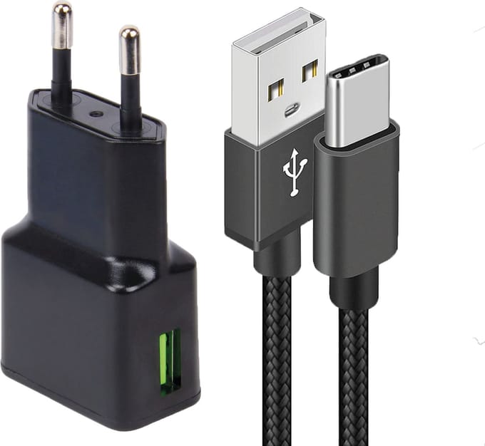 Usb-C Oplader 15w voor Galaxy A32 5G A52 A52s A72 - 1 Meter - Adaptive Fast Charge - Usb-C naar usb-A Kabel