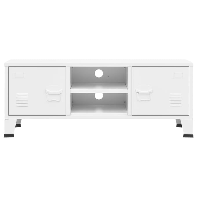 vidaXL - Tv-meubel - industrieel - 105x35x42 - cm - metaal - wit