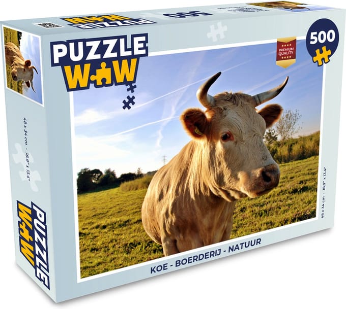 Puzzel Koe - Boerderij - Natuur - Legpuzzel - Puzzel 500 stukjes